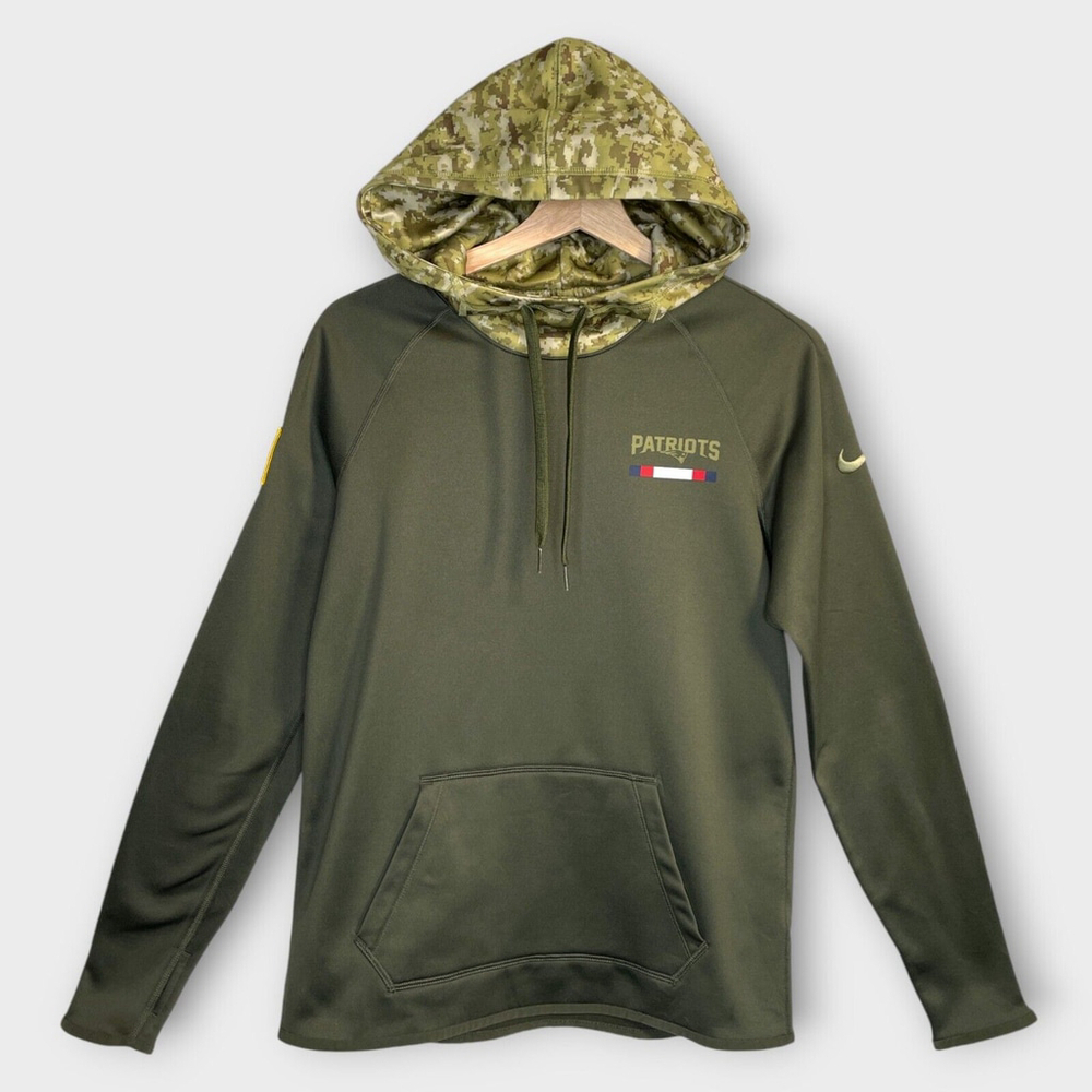 Nike NFL Team Apparel Hoodie Mens Small Green Army Patriots Salute to Service